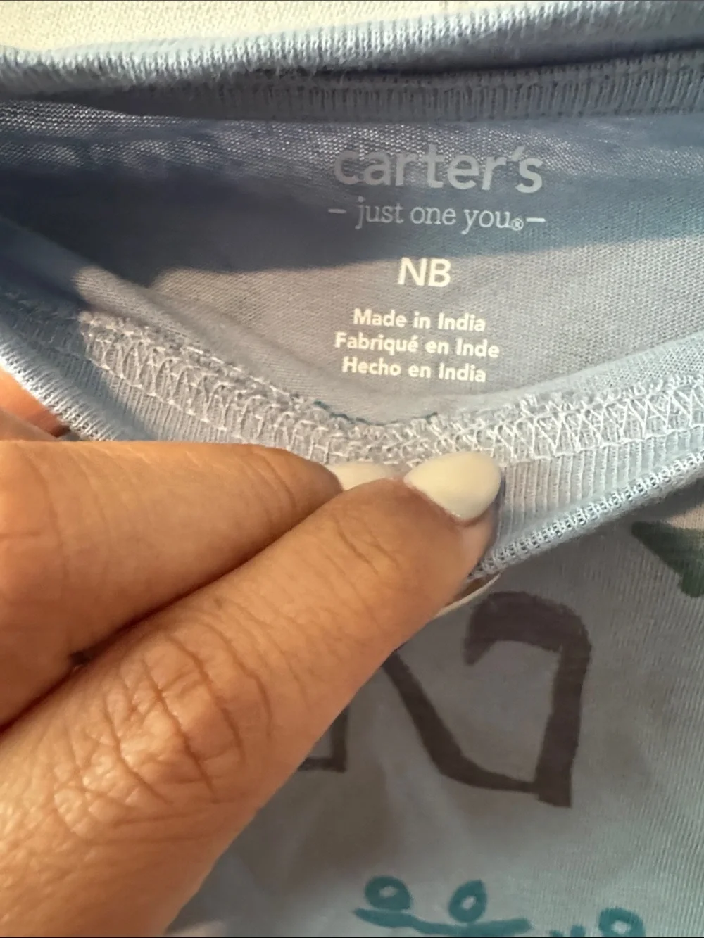 Bundle: 2PCS Carter's Light Blue Tee with Green Truck Prints & Dark Green Pants